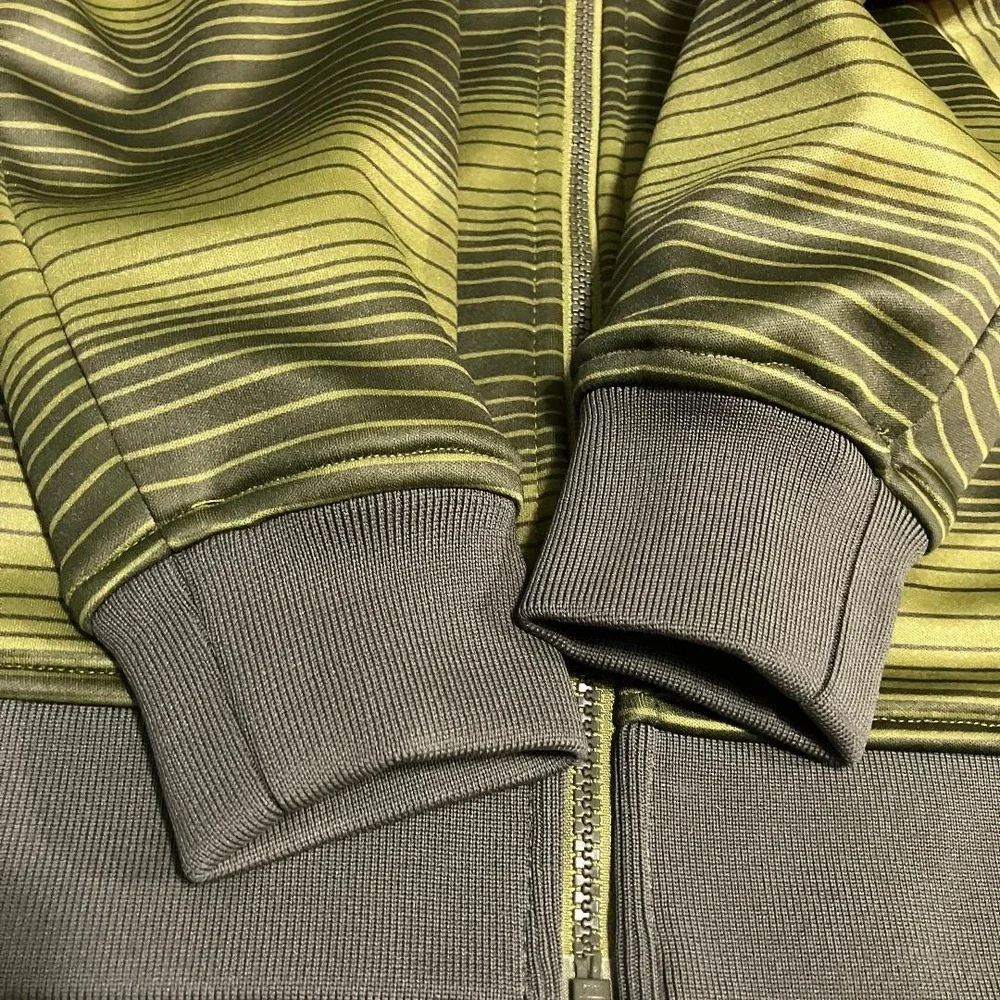 Sims Snowboarding Mens Small Full Zip Hoodie Striped Fleece Jacket Olive Green - Picture 8 of 10